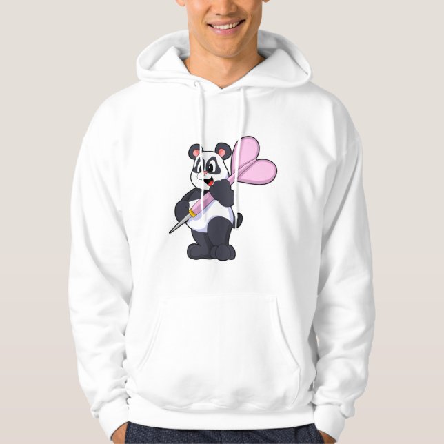 Panda at Darts with Dart Hoodie (Front)
