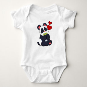 Panda at Eating of Leaves Baby Bodysuit