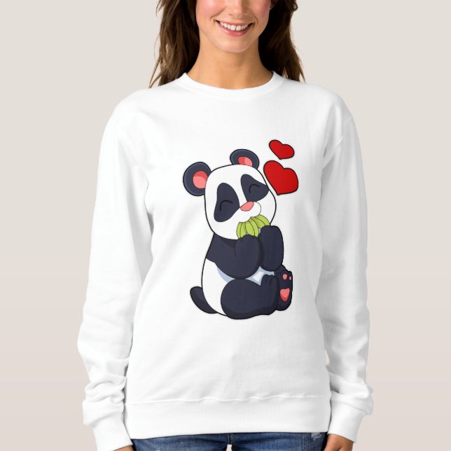 Panda at Eating of Leaves Sweatshirt (Front)