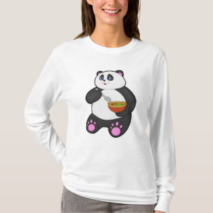Panda at Eating with Spoon & Bowl T-Shirt