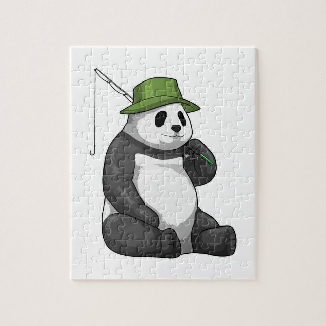 Panda at Fishing with Fishing rod Jigsaw Puzzle (Vertical)