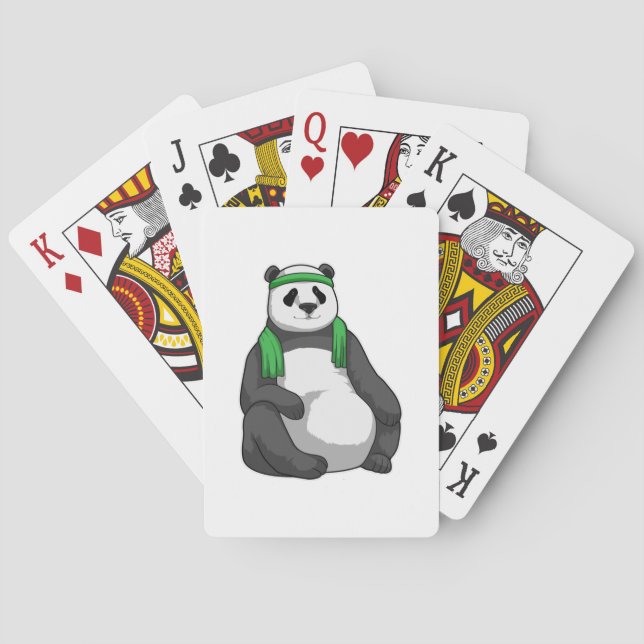 Panda at Fitness with Towel Playing Cards (Back)