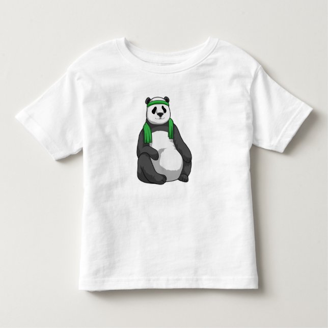 Panda at Fitness with Towel Toddler T-Shirt (Front)