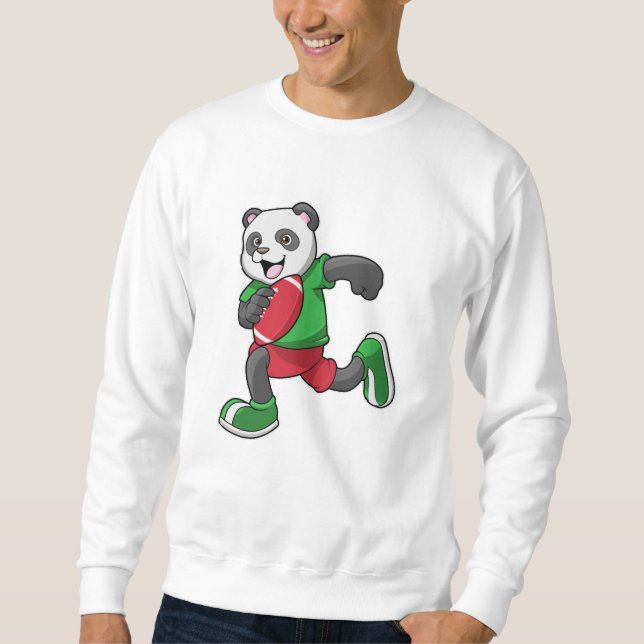 Panda at Football with Equipment Sweatshirt (Front)