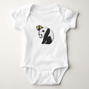 Panda at Handball Sports Baby Bodysuit