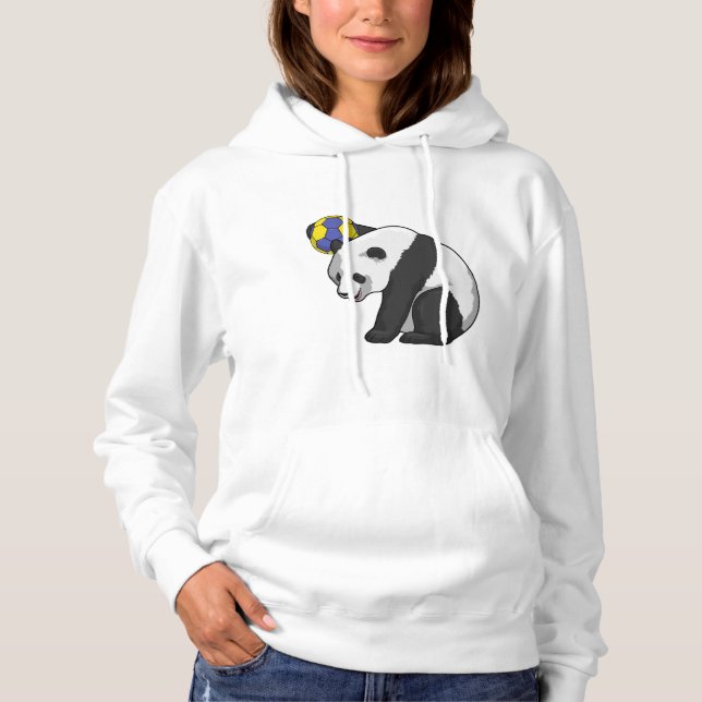 Panda at Handball Sports Hoodie (Front)