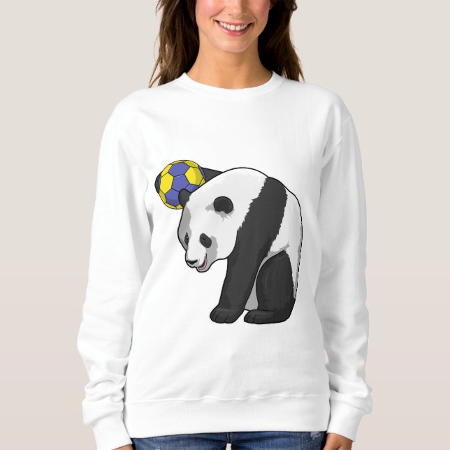 Panda at Handball Sports Sweatshirt (Front)