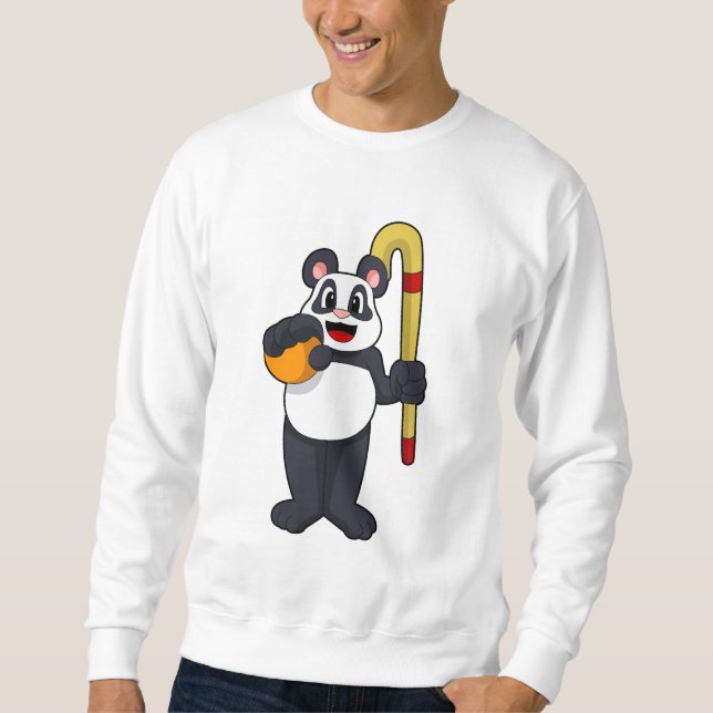 Panda at Hockey with Hockey bat Sweatshirt (Front)