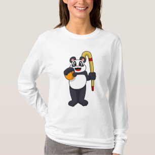 Panda at Hockey with Hockey bat T-Shirt