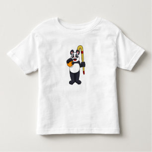 Panda at Hockey with Hockey bat Toddler T-Shirt
