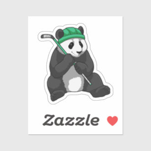 Panda at Ice hockey with Ice hockey stick