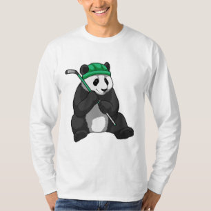 Panda at Ice hockey with Ice hockey stick T-Shirt