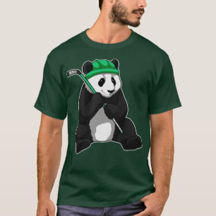 Panda at Ice hockey with Ice hockey stick T-Shirt