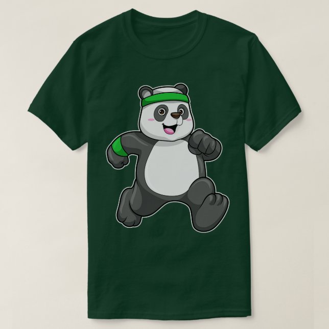 Panda at Jogging with Head Sweat T-Shirt (Design Front)