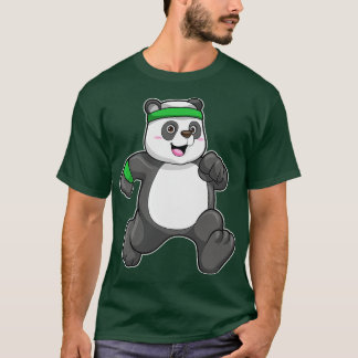 Panda at Jogging with Head Sweat T-Shirt