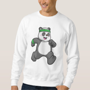 Panda at Jogging with Headband Sweatshirt
