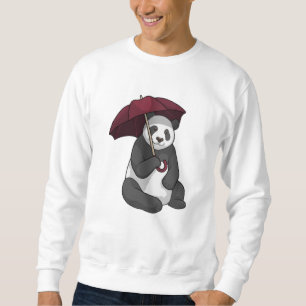 Panda at Rain with Umbrella Sweatshirt