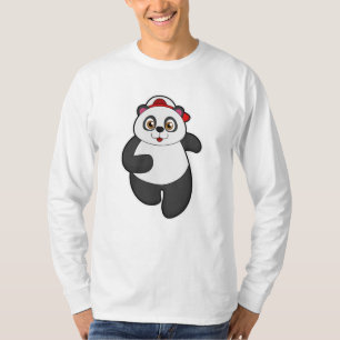 Panda at Running with Cap T-Shirt
