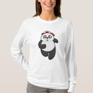 Panda at Running with Cap T-Shirt