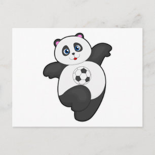 Panda at Soccer Sports Postcard