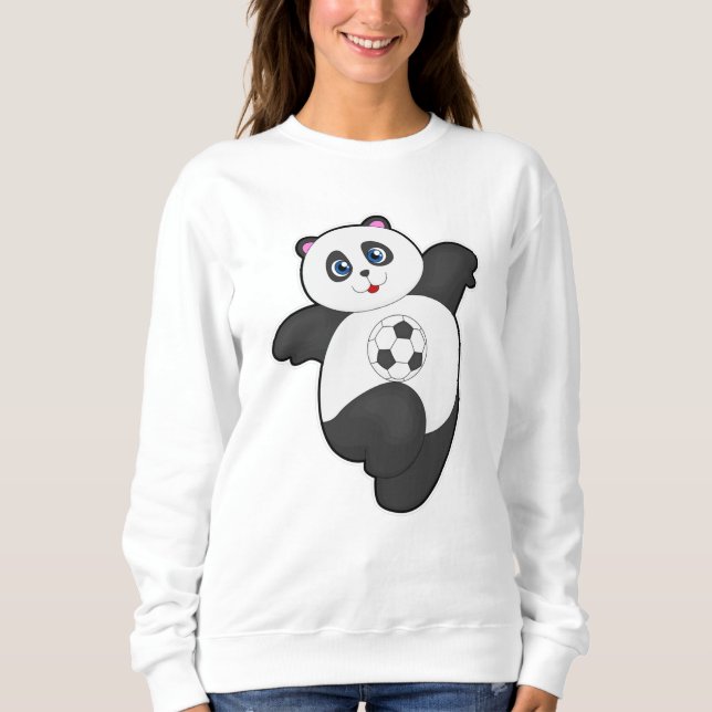 Panda at Soccer Sports Sweatshirt (Front)