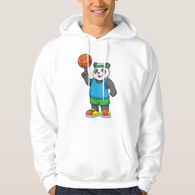 Panda at Sports with Basketball Hoodie (Front)