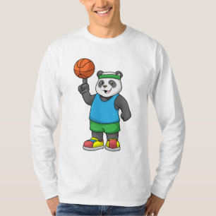 Panda at Sports with Basketball T-Shirt