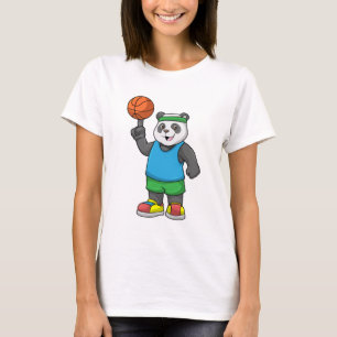 Panda at Sports with Basketball T-Shirt