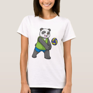 Panda at Sports with Volleyball T-Shirt
