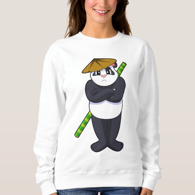 Panda at Stick fight Martial arts.PNG Sweatshirt (Front)