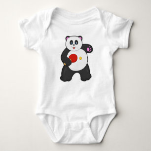 Panda at Table tennis with Table tennis racket Baby Bodysuit