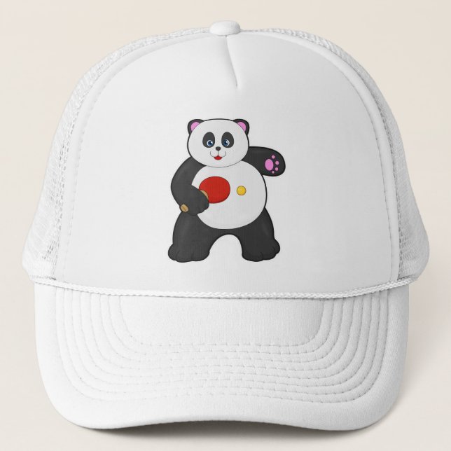 Panda at Table tennis with Table tennis racket Trucker Hat (Front)