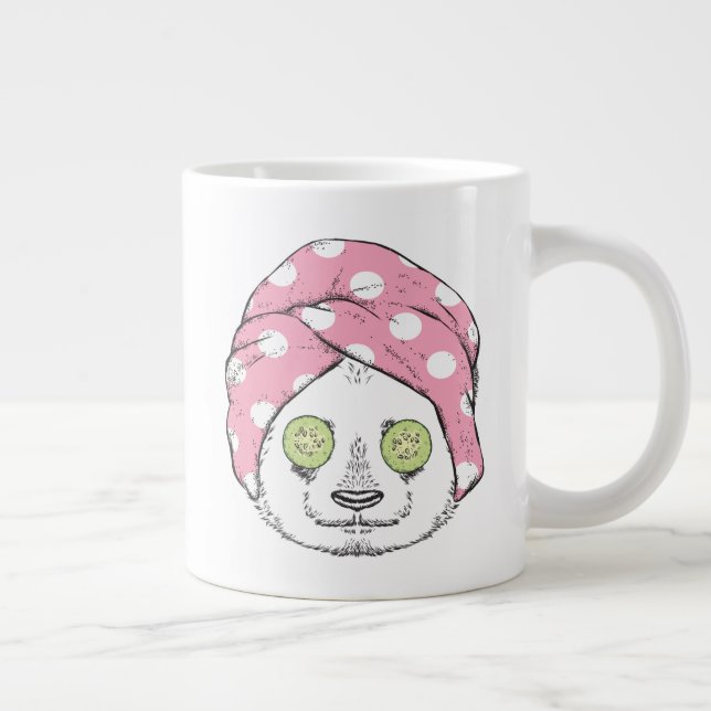 Panda At The Spa Large Coffee Mug (Right)