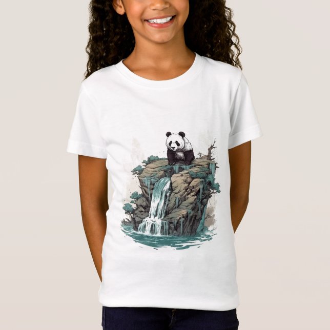 Panda at the Waterfall T-Shirt (Front)