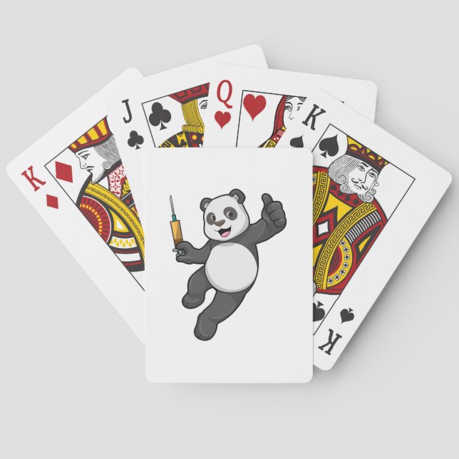 Panda at Vaccination with Syringe Playing Cards (Back)