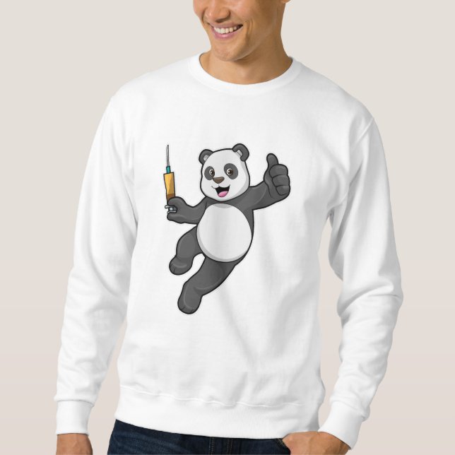 Panda at Vaccination with Syringe Sweatshirt (Front)