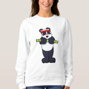 Panda at Work out with Bamboo Weight Sweatshirt