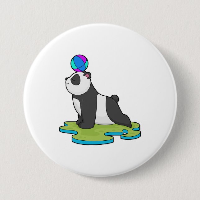 Panda at Yoga Fitness 7.5 Cm Round Badge (Front)
