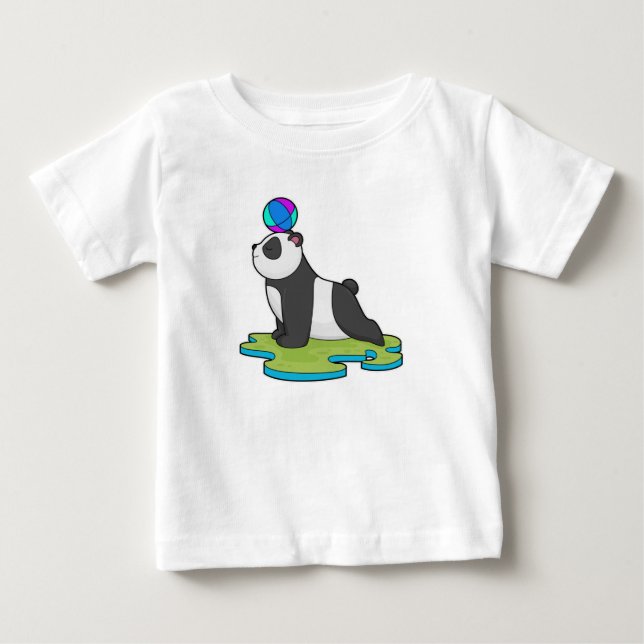 Panda at Yoga Fitness Baby T-Shirt (Front)