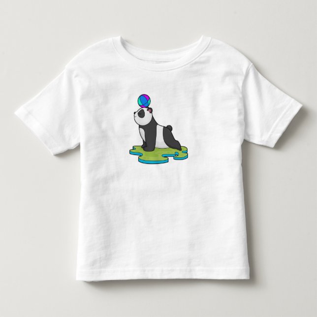 Panda at Yoga Fitness Toddler T-Shirt (Front)