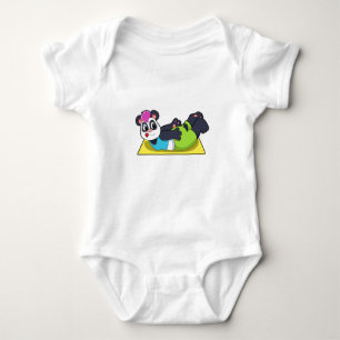 Panda at Yoga on Yoga mat Baby Bodysuit
