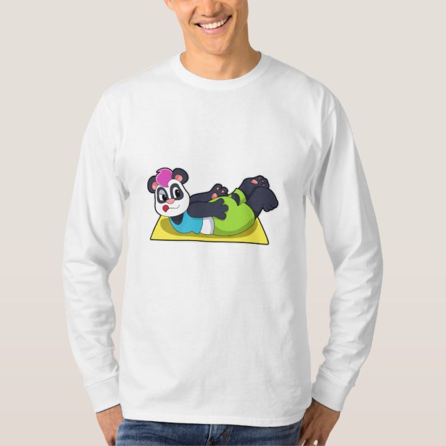Panda at Yoga on Yoga mat T-Shirt (Front)