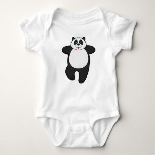 Panda at Yoga Stretching exercise Baby Bodysuit