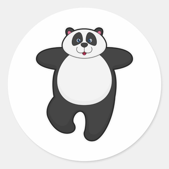 Panda at Yoga Stretching exercise Classic Round Sticker (Front)