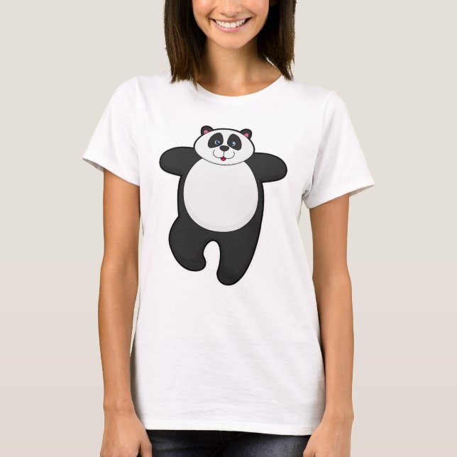 Panda at Yoga Stretching exercise T-Shirt (Front)