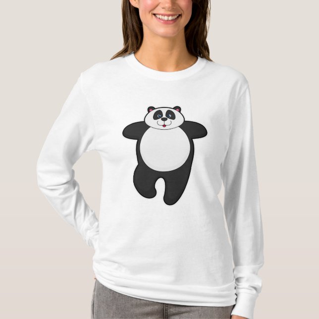 Panda at Yoga Stretching exercise T-Shirt (Front)