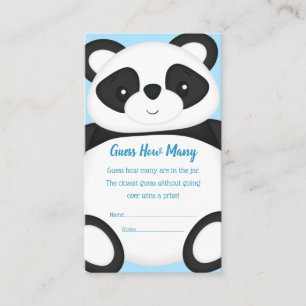 Panda Baby Shower Guessing Game Enclosure Card