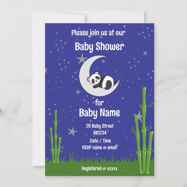Panda Baby Shower Invitation (Front)