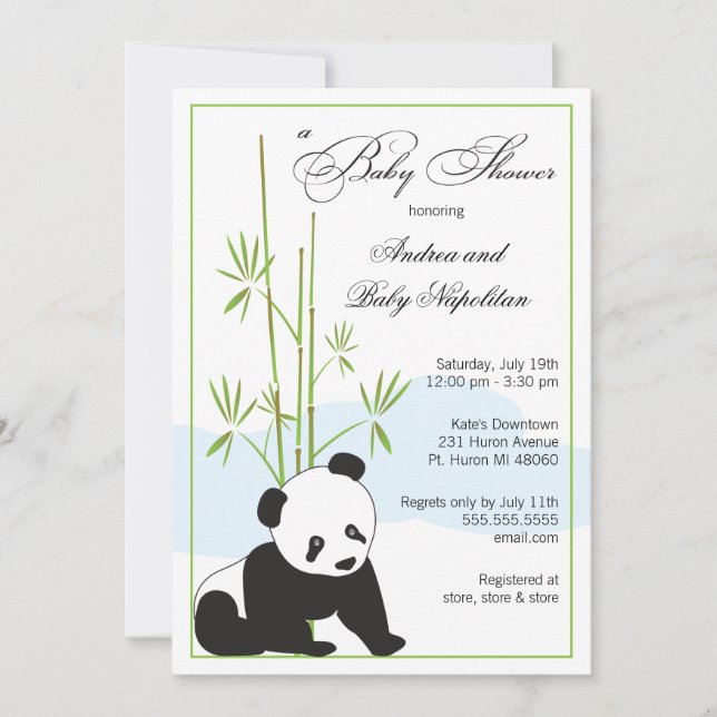 Panda | Baby Shower Invitations (Front)