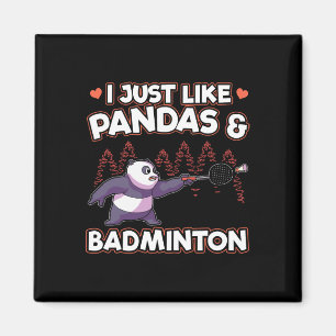 Panda Badminton I Just Love Pandas Magnet
